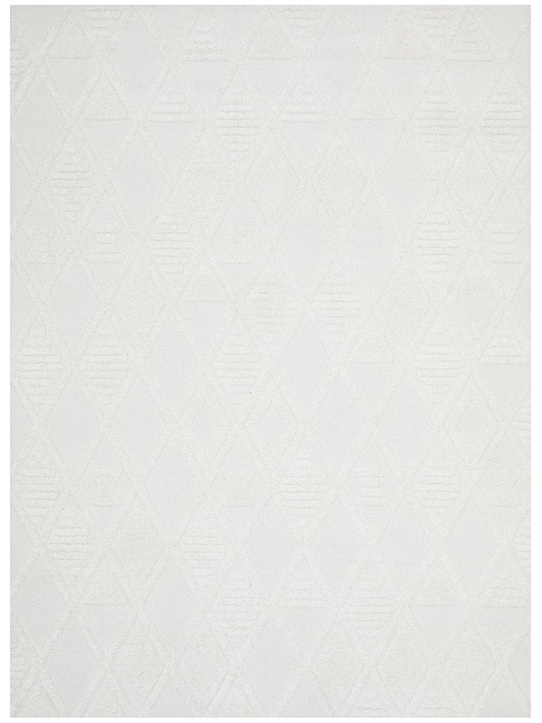 Margo White Diamond Geometric Textured Rug