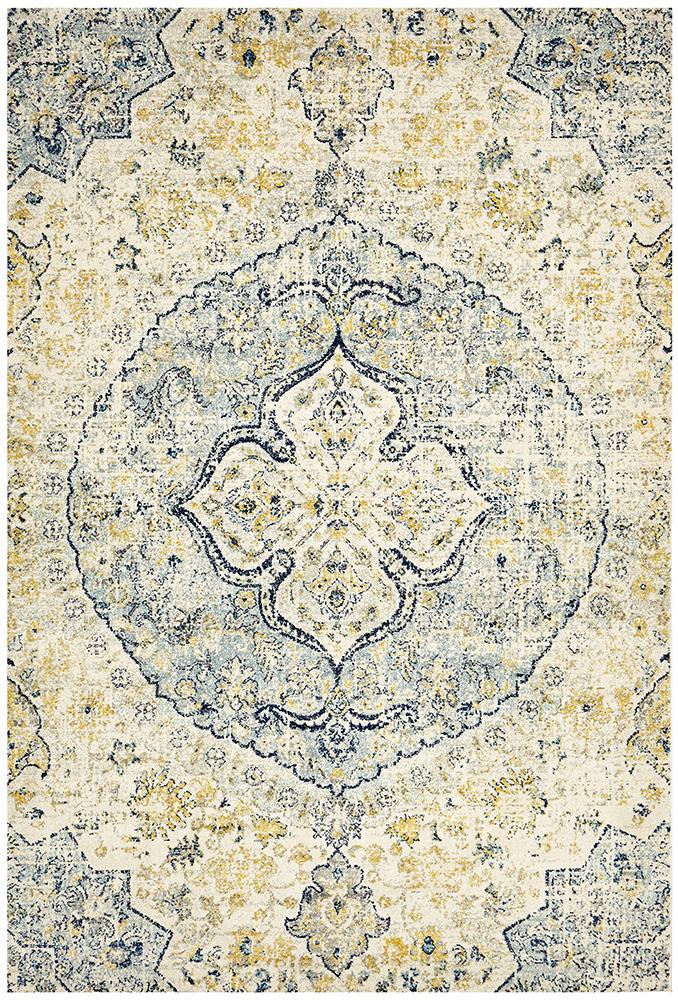 Maya Blue Yellow Over Dyed Transitional Rug