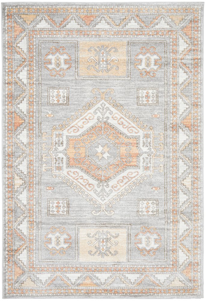 Madison Grey Terracotta Aztec Medallion Rug