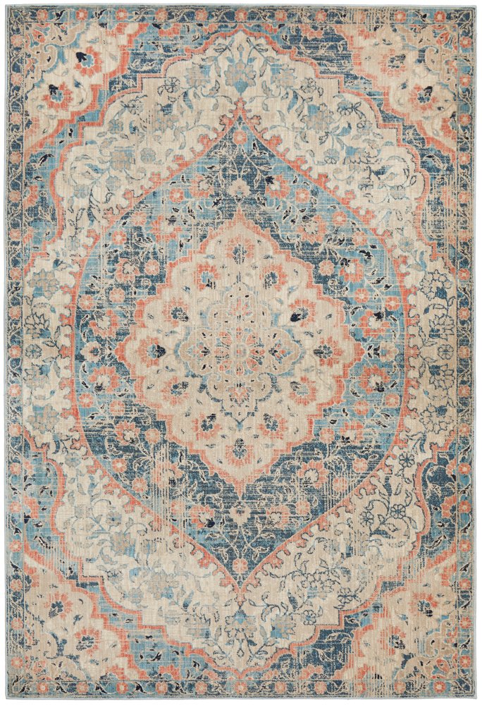Odette Blue Medallion Vintage Rug