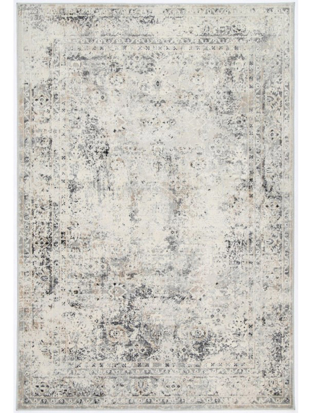Eliza Grey Oriental Distressed Transitional Rug