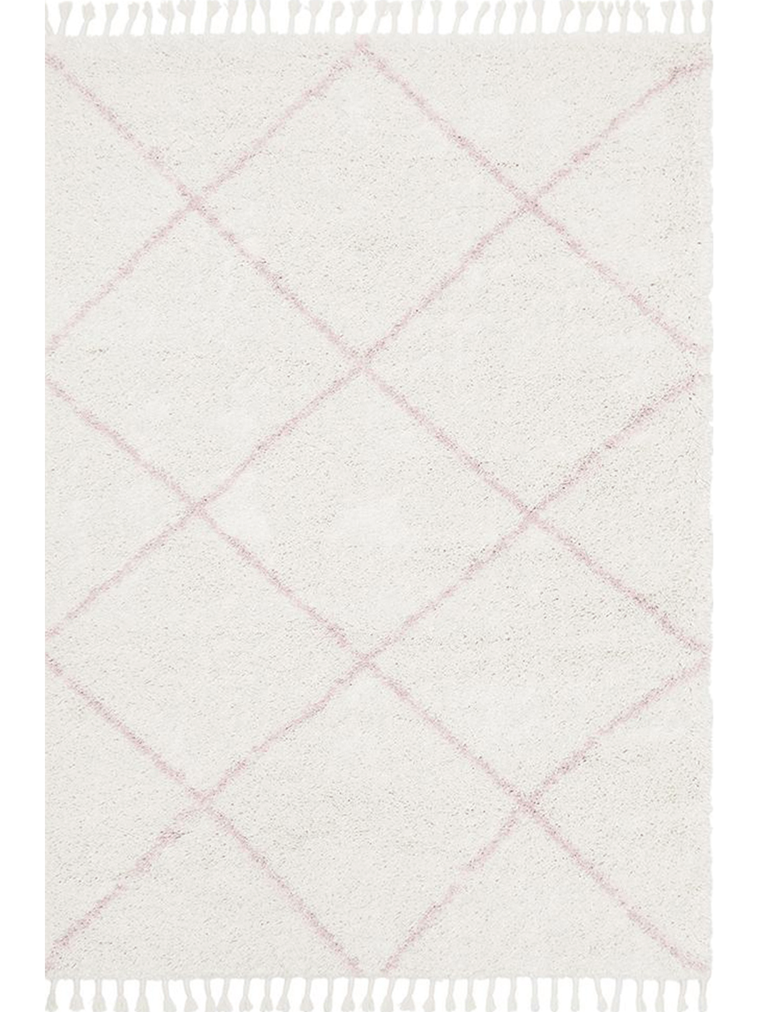 Saffia Pink Diamonds Plush Boho Rug
