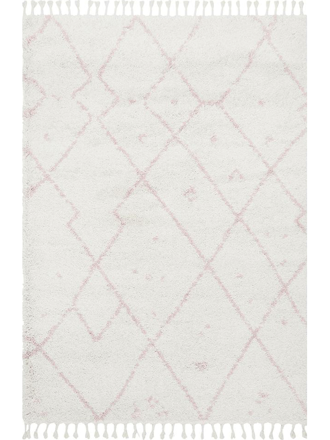 Saffia Pink Tribal Imprints Plush Boho Rug