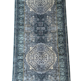 Hive Midnight Geometric Medallion Hallway Runner in 100 CM Wide