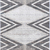 Urban Grey Ivory Tribal Diamond Rug