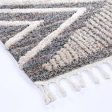 Urban Grey Ivory Tribal Diamond Rug