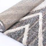 Urban Grey Ivory Tribal Diamond Rug