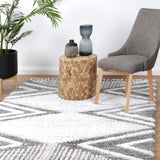 Urban Grey Ivory Tribal Diamond Rug