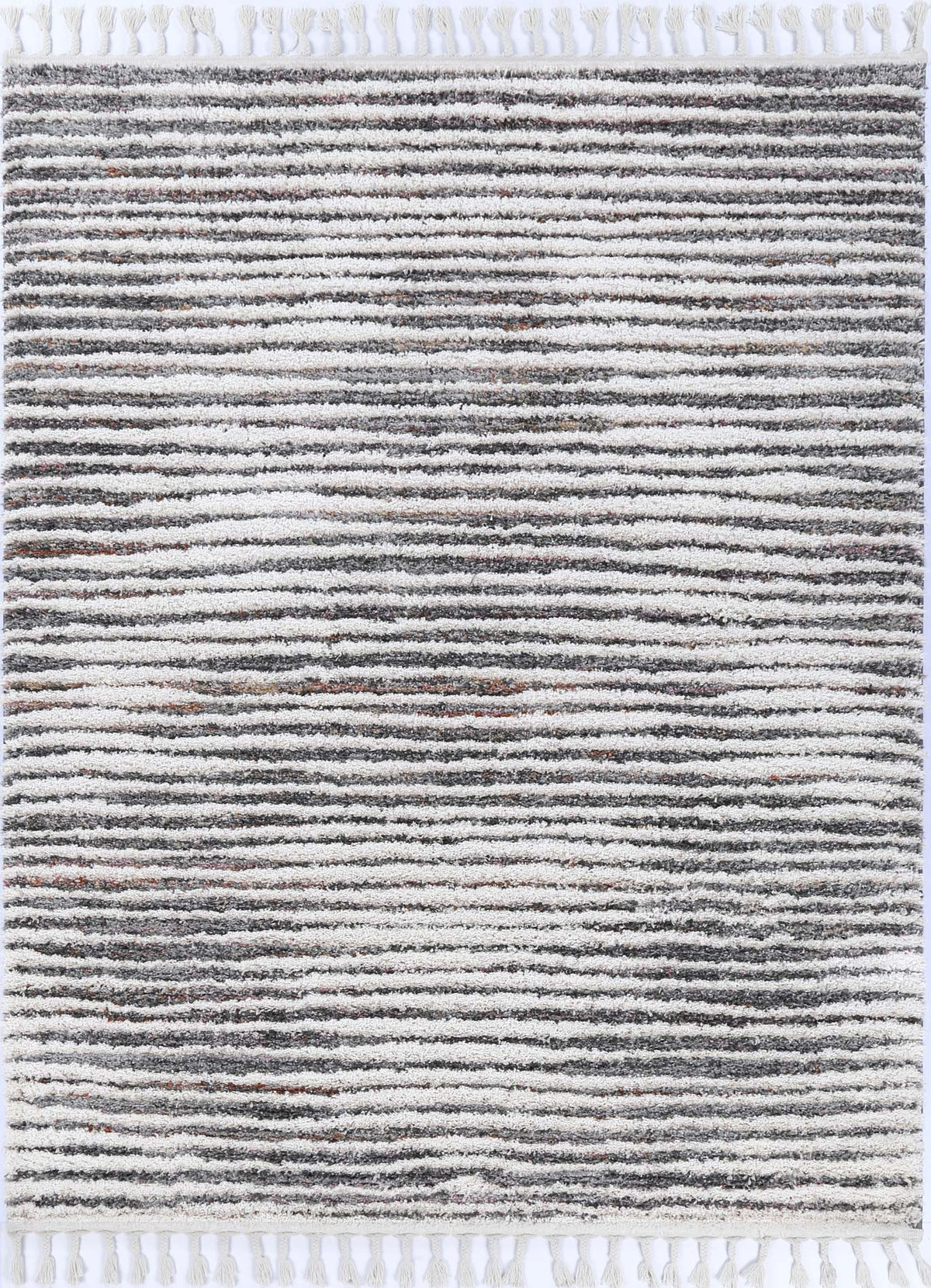 Urban Grey Ivory Linear Stripe Rug