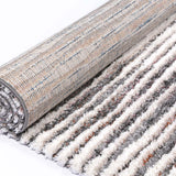 Urban Grey Ivory Linear Stripe Rug