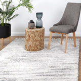Urban Grey Ivory Linear Stripe Rug
