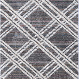 Urban Charcoal Geometric Lattice Rug
