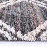 Urban Charcoal Geometric Lattice Rug