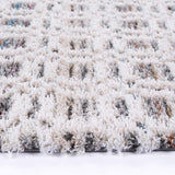 Urban Ivory Grid Pattern Textured Rug