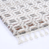 Urban Ivory Grid Pattern Textured Rug