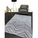 Amara Blue Chevron Natural Rug
