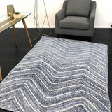 Amara Blue Chevron Natural Rug