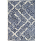 Amara Blue Diamond Lattice Natural Rug