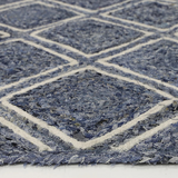 Amara Blue Diamond Lattice Natural Rug