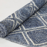 Amara Blue Diamond Lattice Natural Rug