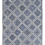 Amara Blue Diamond Lattice Natural Rug