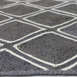 Amara Grey Diamond Lattice Jute Rug