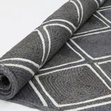 Amara Grey Diamond Lattice Jute Rug