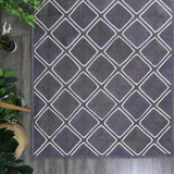 Amara Grey Diamond Lattice Jute Rug