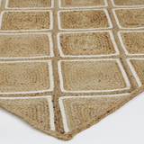 Amara Beige Brown Diamond Lattice Natural Rug