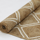 Amara Beige Brown Diamond Lattice Natural Rug