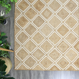 Amara Beige Brown Diamond Lattice Natural Rug