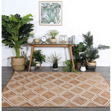 Amara Beige Brown Diamond Lattice Natural Rug