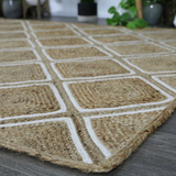 Amara Beige Brown Diamond Lattice Natural Rug