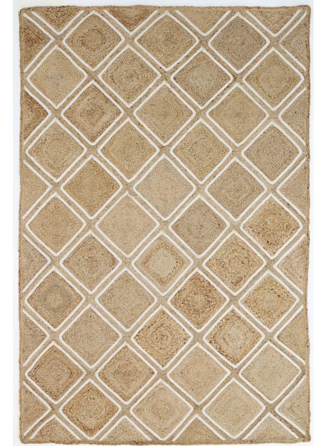 Amara Beige Brown Diamond Lattice Natural Rug