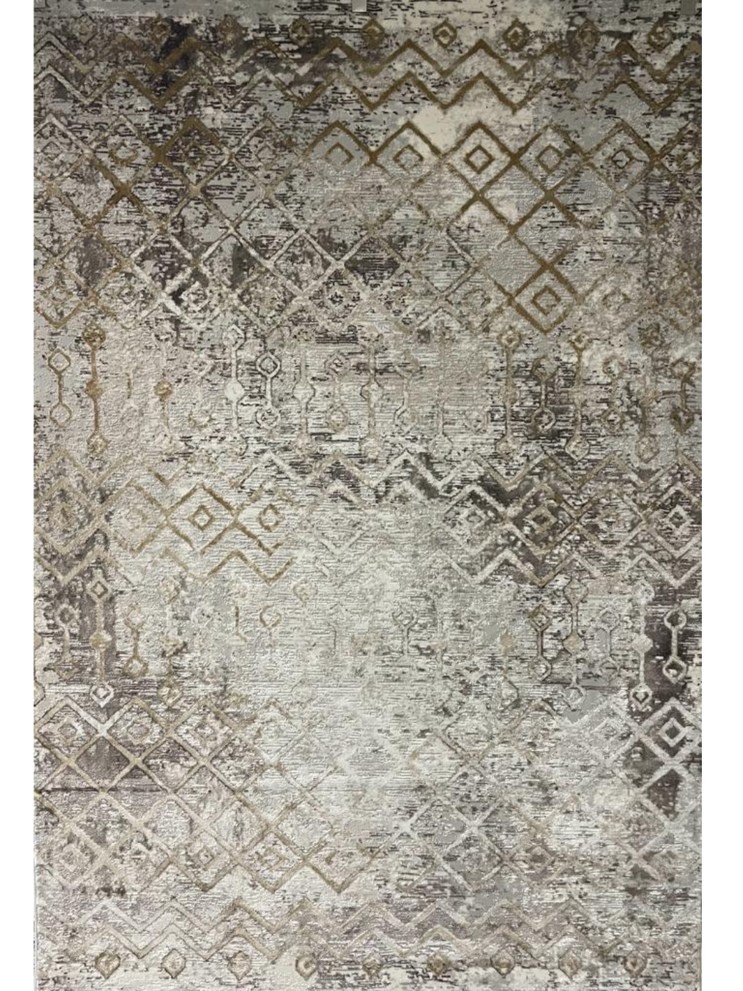 Ali Grey Distressed Tribal Rug