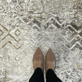Ali Grey Distressed Tribal Rug