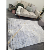 Ali Grey Gold Diamond Lattice Rug