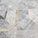 Ali Grey Gold Diamond Lattice Rug