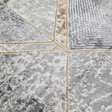 Ali Grey Gold Diamond Lattice Rug