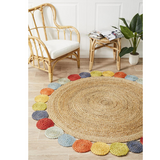 Tilly Multi Colour Jute Round Rug