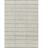 Isla Ivory Grey Grid Lines Wool Rug