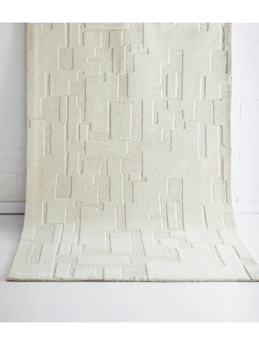 Isla Ivory Modern Textured Wool Rug