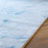 Ali Cream Blue Marble Wash Abstract Rug