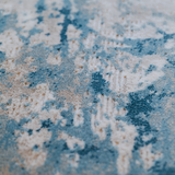 Ali Cream Blue Marble Wash Abstract Rug