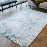 Ali Cream Blue Marble Wash Abstract Rug