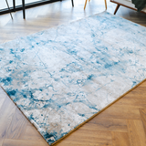 Ali Cream Blue Marble Wash Abstract Rug