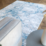 Ali Cream Blue Marble Wash Abstract Rug