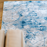 Ali Cream Blue Marble Wash Abstract Rug