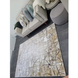 Ali Cream Vizon Distressed Abstract Rug