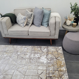 Ali Cream Vizon Distressed Abstract Rug